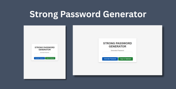 Strong Password Generator html css JavaScript
